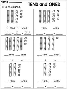 Math Tens And Ones Worksheets First Grade