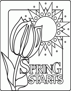 Spring Starts Coloring Page