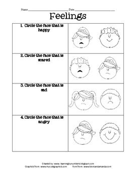 Feelings Worksheets For Kids