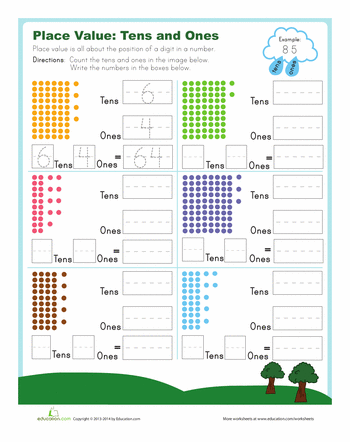 First Grade Tens And Ones Worksheets Grade 1