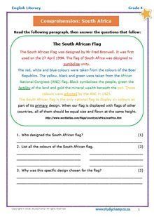 4th Grade Grade 4 English Worksheets South Africa