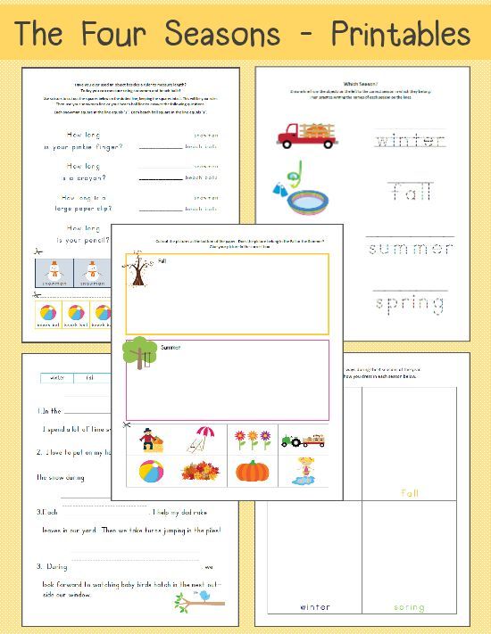 Kindergarten Seasons Worksheet For Kids