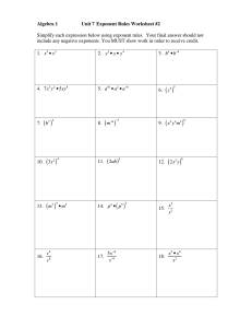 Exponent Rules And Practice Worksheet Answer Key
