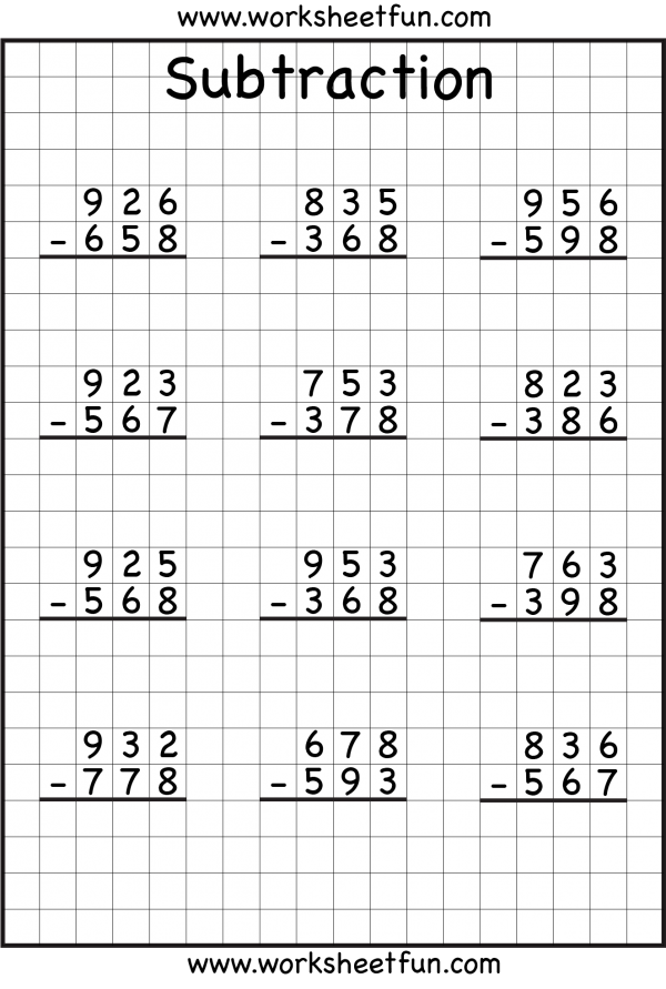 Math Worksheets For Grade 2 Subtraction With Regrouping