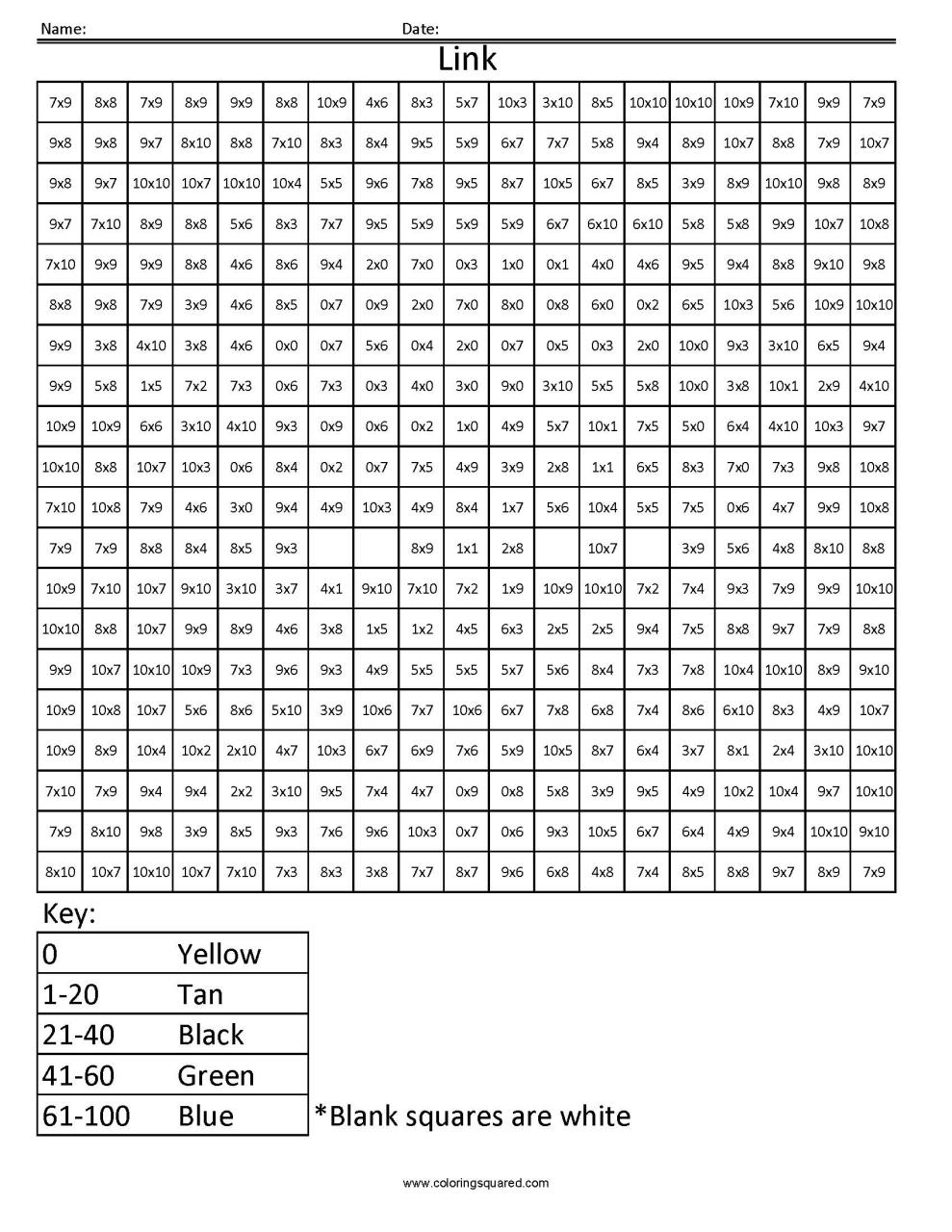 List Of Multiplication Worksheets Color 3Rd Grade References