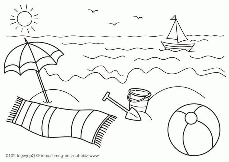 Cool Beach Coloring Pages Easy 2022