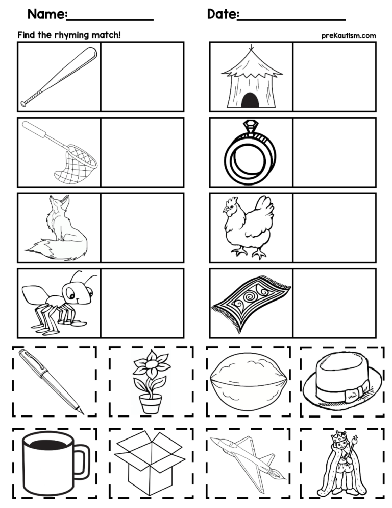Cool Kindergarten Rhyme Worksheets References
