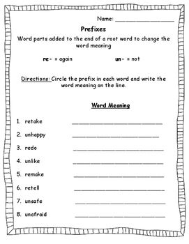 Grade 9 Prefixes And Suffixes Worksheets Pdf