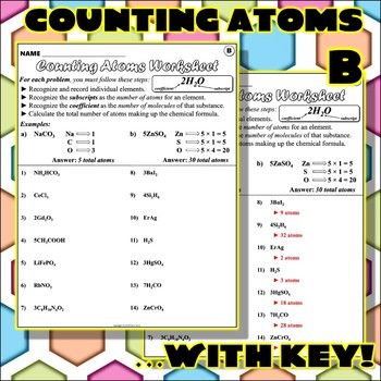 8th Grade Counting Atoms Worksheet Answer Key