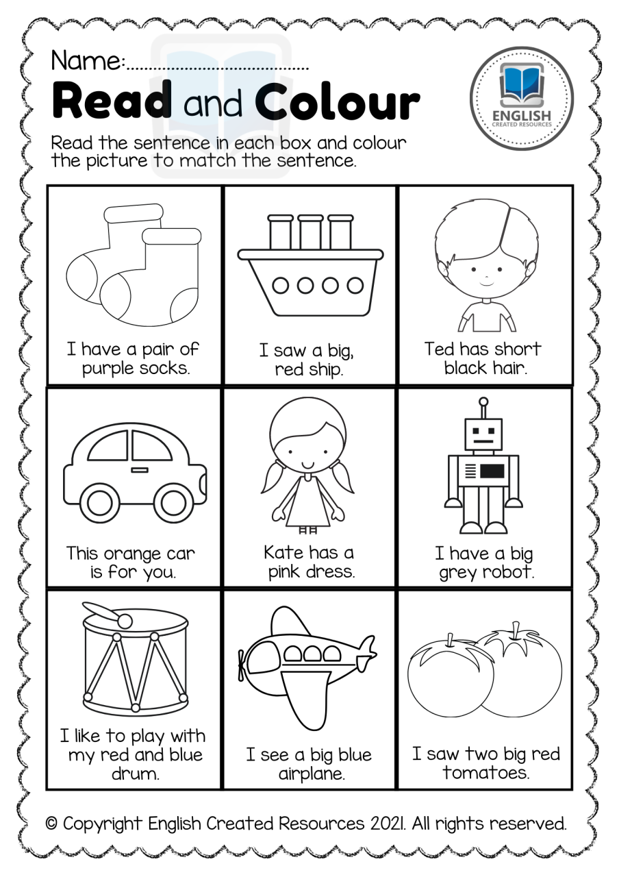 Review Of Color Worksheet For Grade 1 Ideas