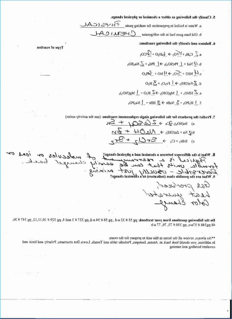 Chemical Bonding Review Worksheet Answers