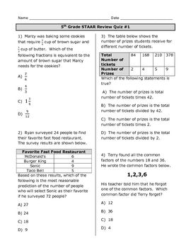 5th Grade Math Staar Practice Worksheets