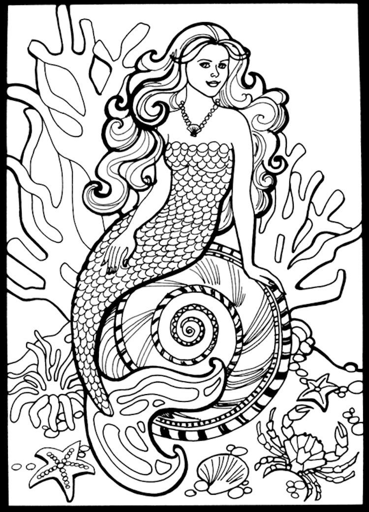 Review Of Mermaid Coloring Pages Realistic Ideas