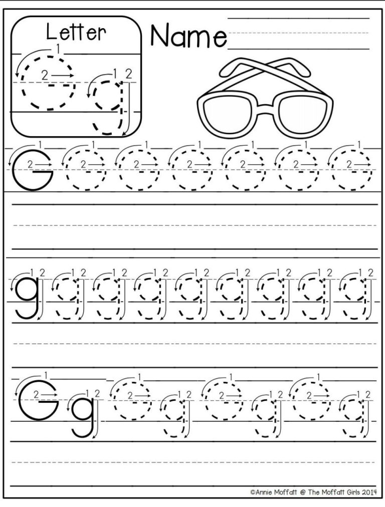 Writing Letter G Worksheets For Kindergarten