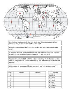 Free Worksheets For Latitude And Longitude Practice