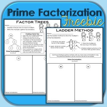 5th Grade Prime Factorization Division Method Worksheets