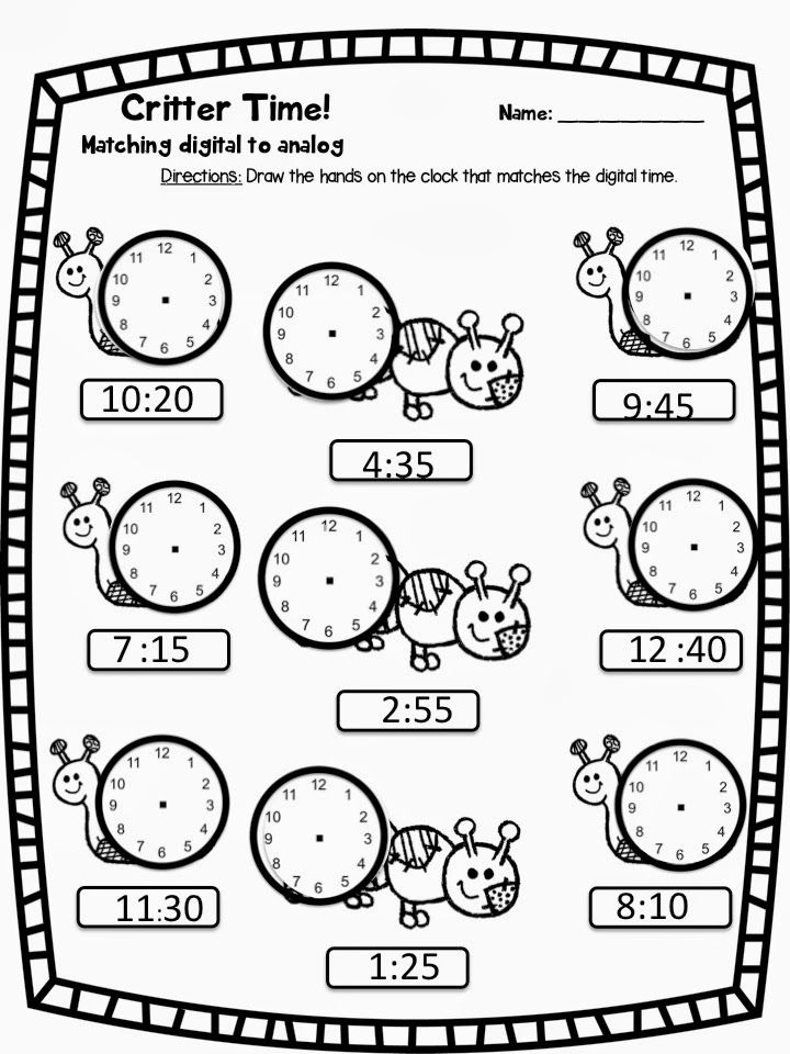 Telling Time Craftivity and Resources Time worksheets, Kids math