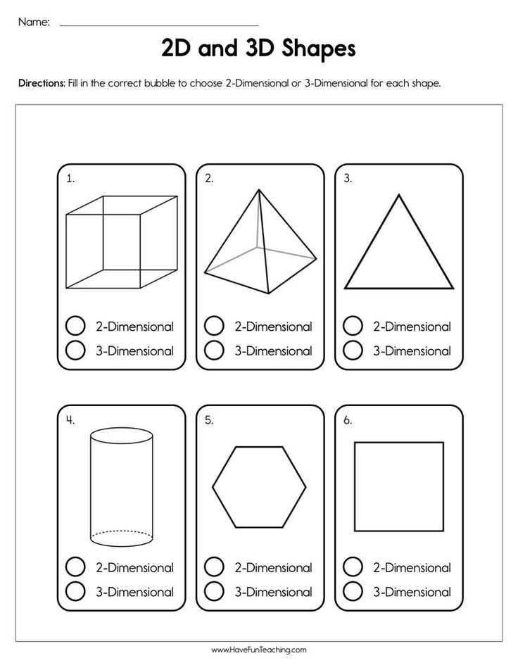 +22 2D And 3D Shapes Kindergarten Worksheets References