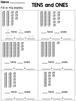 First Grade Concept Of Tens And Ones Worksheets
