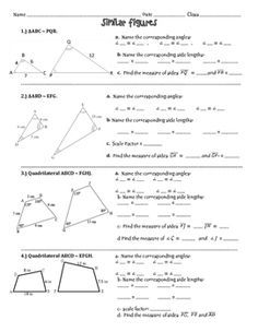 Similar Figures Worksheet Geometry Pdf