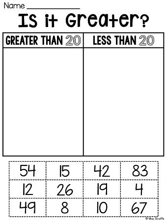 Free Comparing Numbers Worksheets 1st Grade