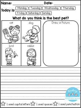 Kindergarten Writing Prompts Free Worksheets