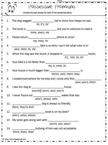 Possessive Nouns Worksheets 6th Grade With Answers
