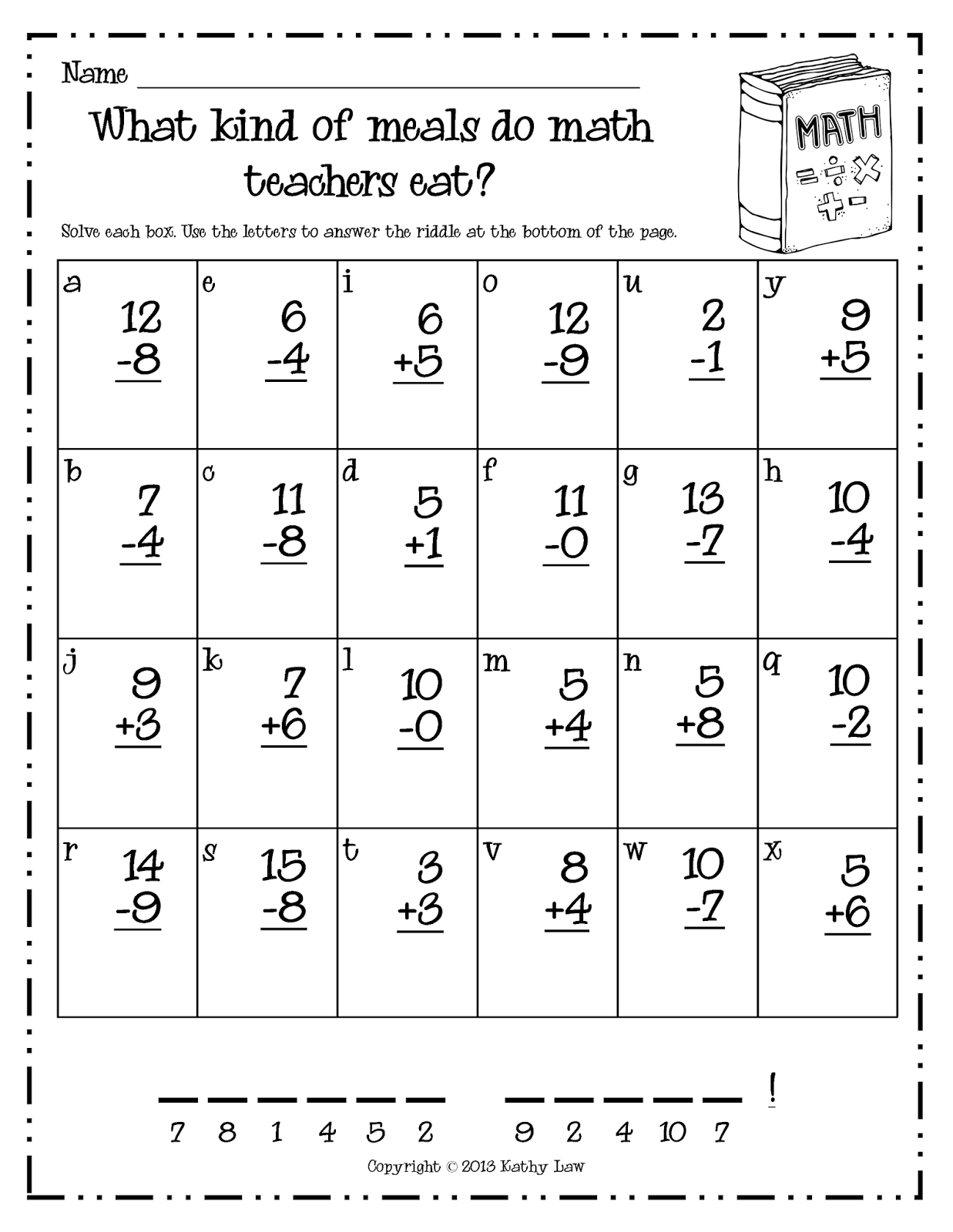 1st Grade Teacher Math Worksheets