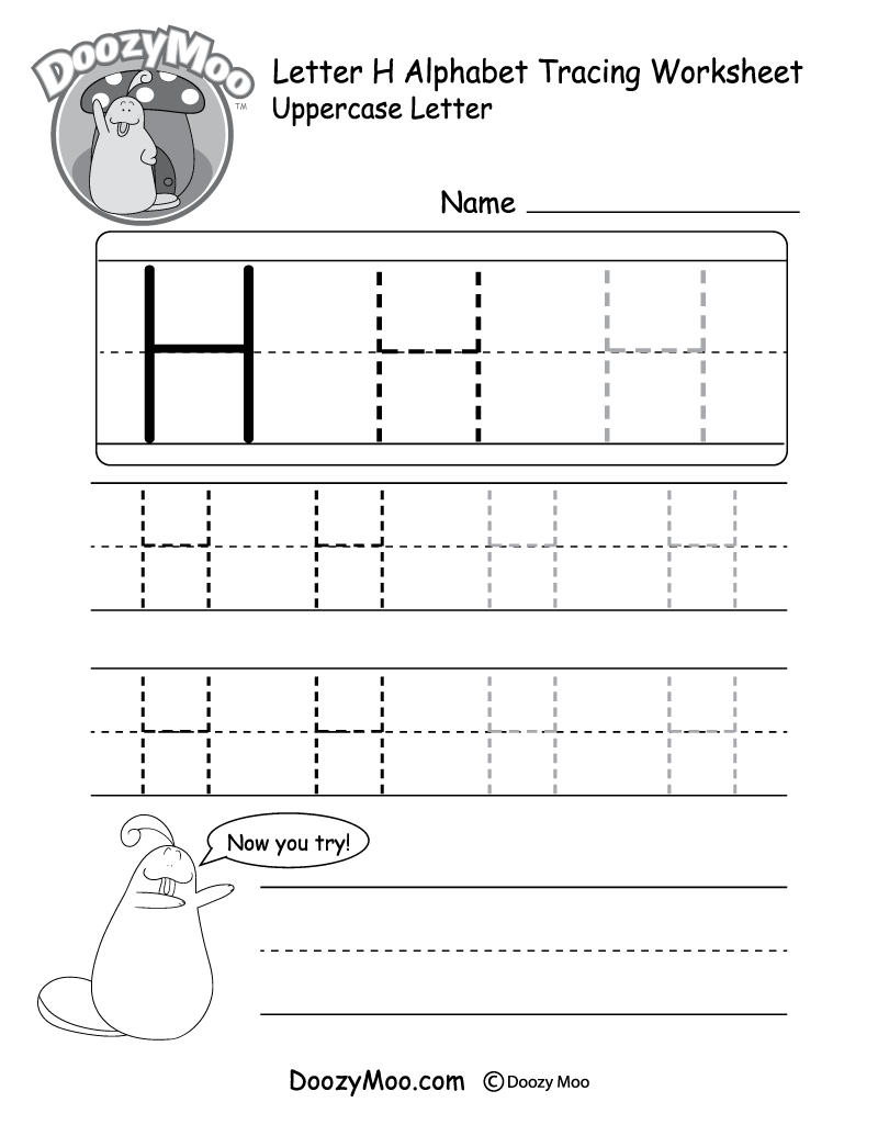 Tracing Letter H Worksheets For Kindergarten
