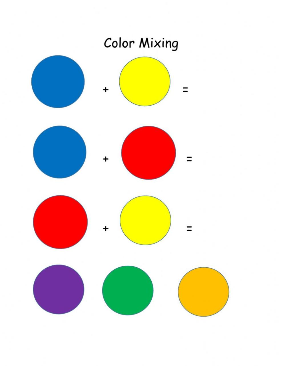 +10 Colour Mix Worksheet 2022