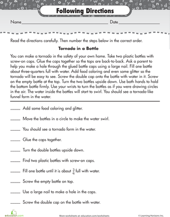 Following Directions Worksheet Funny Pdf