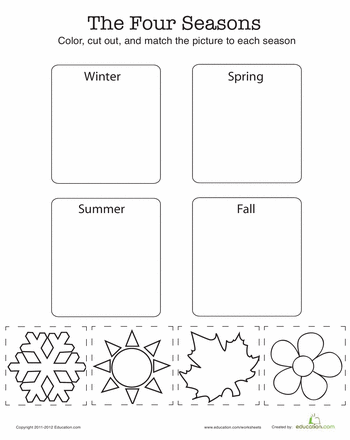 Free Printable Seasons Worksheets For Kindergarten Pdf