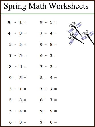Subtraction Addition Maths Worksheet For Class 1