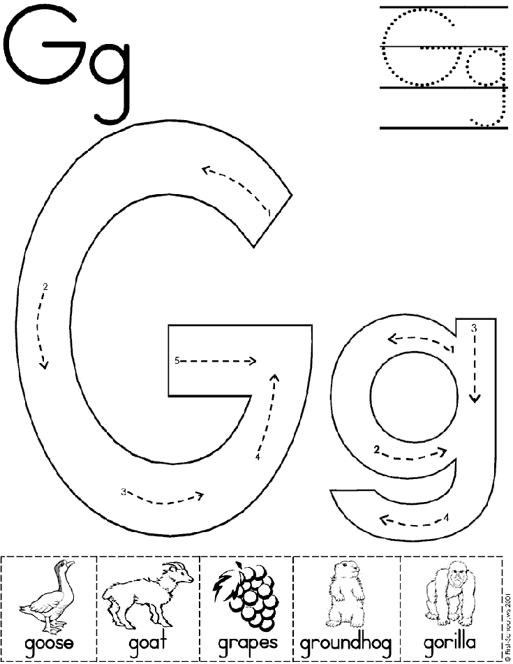 Tracing Letter G Worksheets For Preschool
