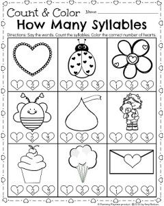 Counting Syllables Worksheets 1st Grade