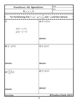 Composition Of Functions Worksheet 2 Answer Key