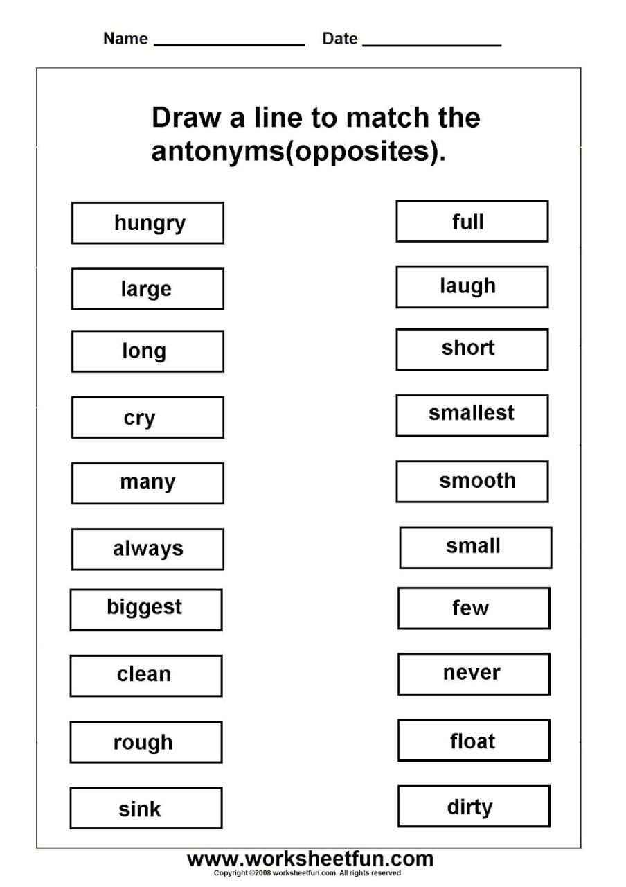 4th Grade Synonyms And Antonyms Worksheet For Grade 4