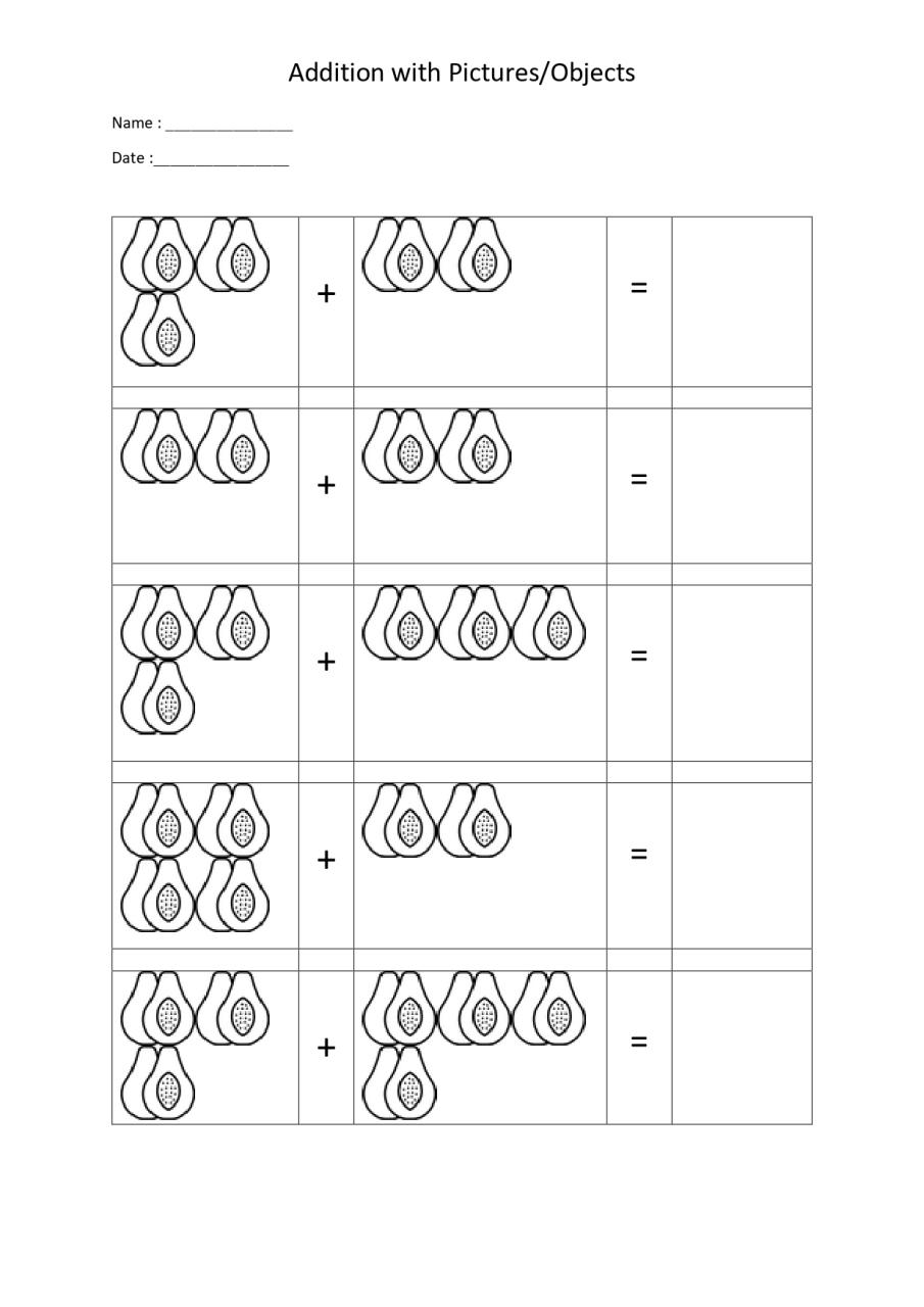 (20+ Sheets) Math Addition Worksheets With Pictures for Kindergarten