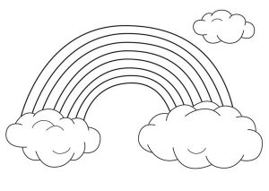 An Unique Rainbow Between Two Clouds Coloring Page Download & Print