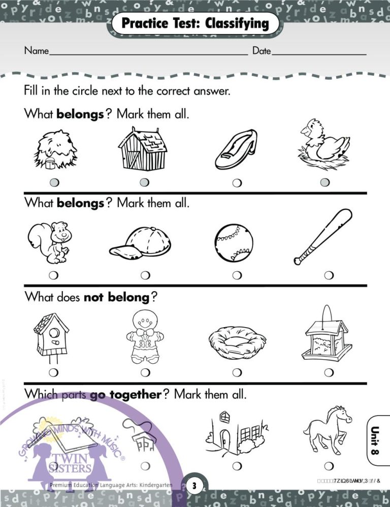 Review Of Kindergarten Language Arts Worksheets Free Ideas