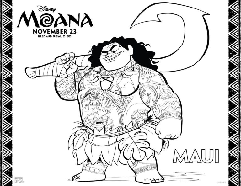 Incredible Moana Coloring Pages For Toddlers Ideas