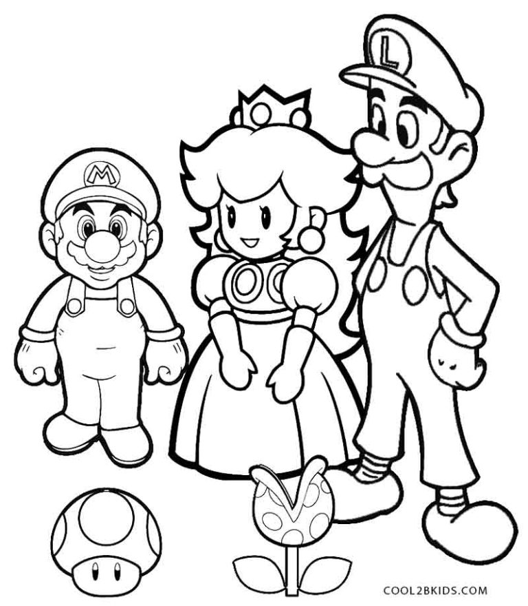 Cool Mario Coloring Pages Luigi 2022