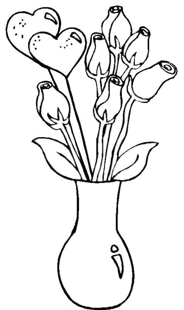 The Best Coloring Pages Of Flowers In A Vase References