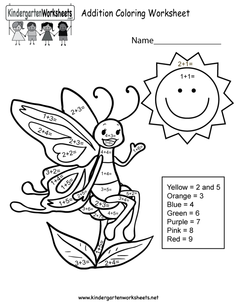 Famous Addition Coloring Worksheets Pdf 2022