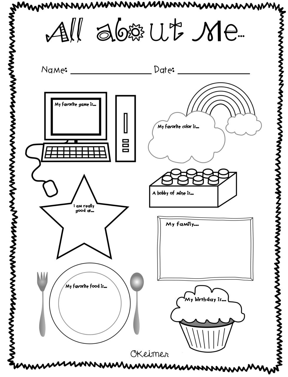 Famous All About Me Printable Worksheets For Kindergarten References