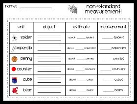 Non Standard Measurement Worksheets Grade 1