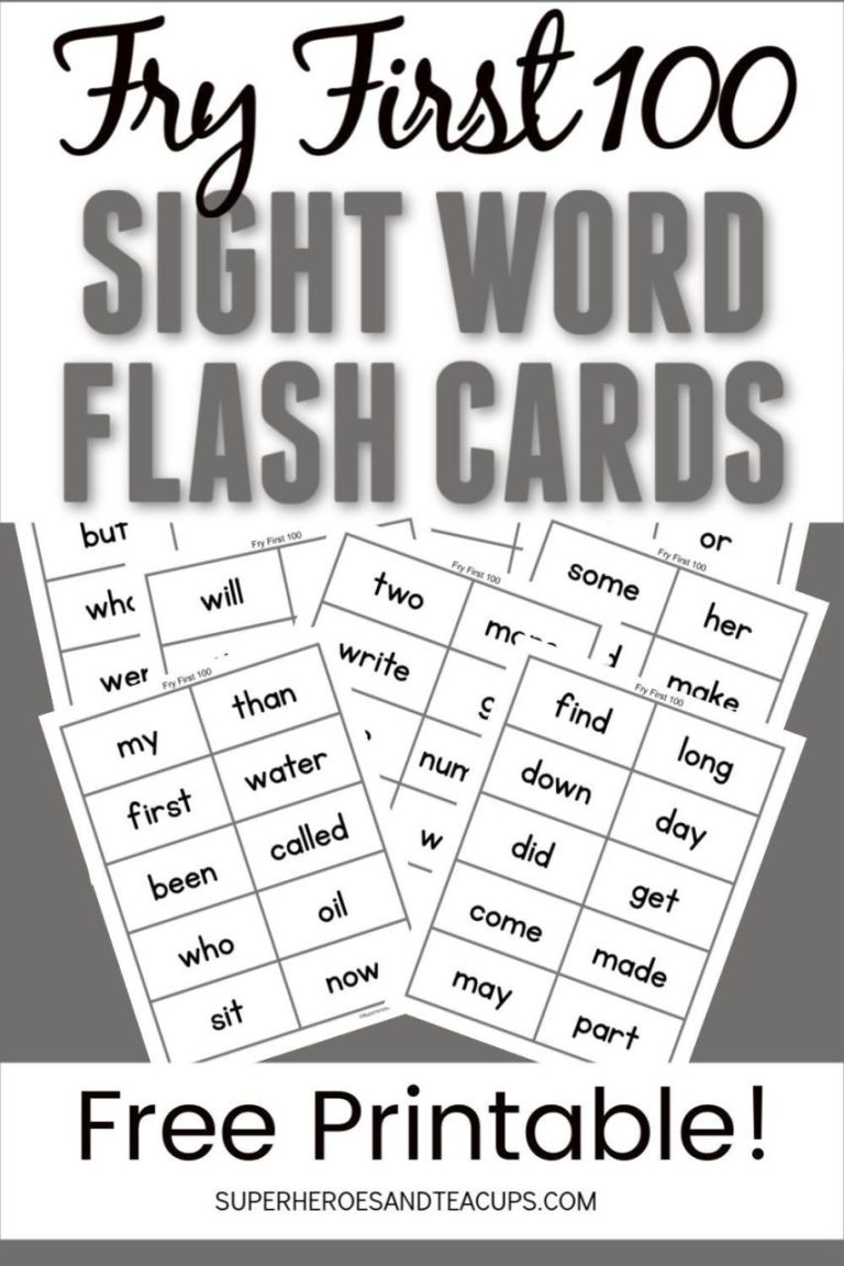 Fry Sight Words Printable Flash Cards