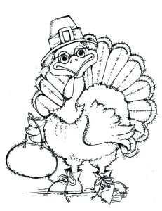 Turkey without Feathers Coloring Page Turkey