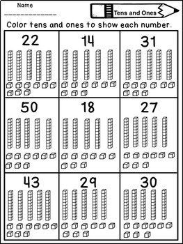 Tens And Ones Place Value Worksheets 1st Grade