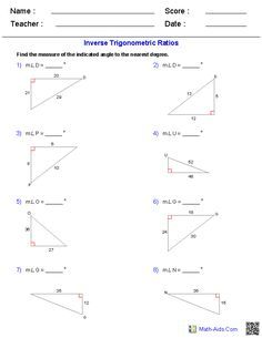 Geometry Trigonometric Ratios Worksheet Answers